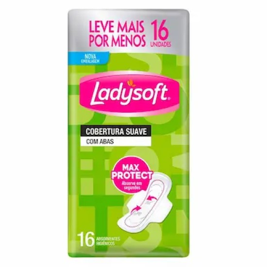 ABSORVENTE LADYSOFT NORMAL SUAVE C/ABAS C/16 UND