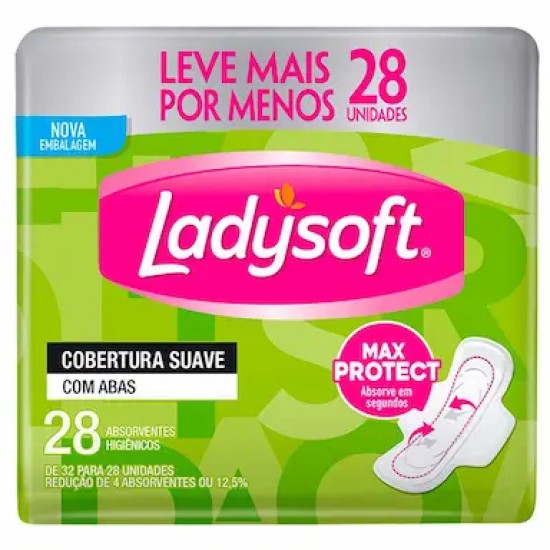 ABSORVENTE LADYSOFT NORMAL SUAVE C/ABAS C/28 UND