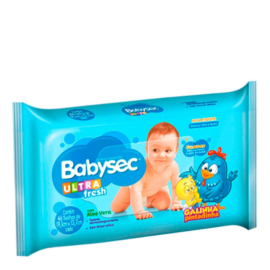 LENCO UMEDECIDO GALINHA PINTADINHA BABYSEC COM 46 UND