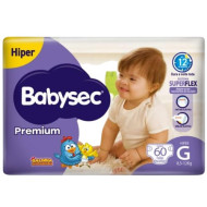 FRALDA BABYSEC GALINHA PINTADINHA PREMIUM G 60 UNDS