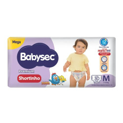 FRALDA BABYSEC PREMIUM SHORTINHO MEGA M 30 UNDS