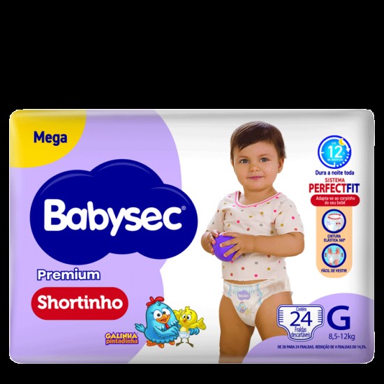 FRALDA BABYSEC SHORTINHO G 24 UNDS