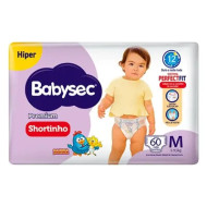 FRALDA BABYSEC GALINHA PINTADINHA PREMIUM SHORTINTA M 60 UNDS