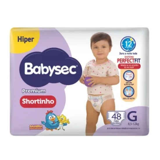 FRALDA BABYSEC SHORTINHO G C/48 UNID