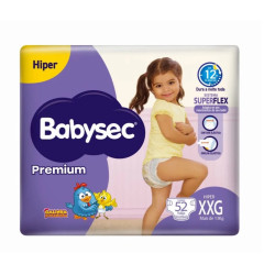 FRALDA BABYSEC GALINHA PINTADINHA PREMIUM XXG 52 UNDS