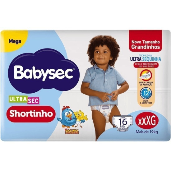 FRALDA BABYSEC ULTRA SEC SHORTINHO MEGA XXXG 16 UNDS