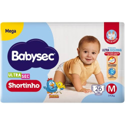 FRALDA BABYSEC ULTRA SEC SHORTINHO MEGA M 26 UNDS