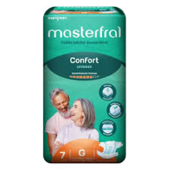 FRALDAS GERIATRICA MASTERFRAL CONFORT TAM G COM 7 UND