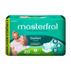 FRALDA GERIATRICA MASTERFRAL CONFORT TAMANHO M COM 20 UNIDADES