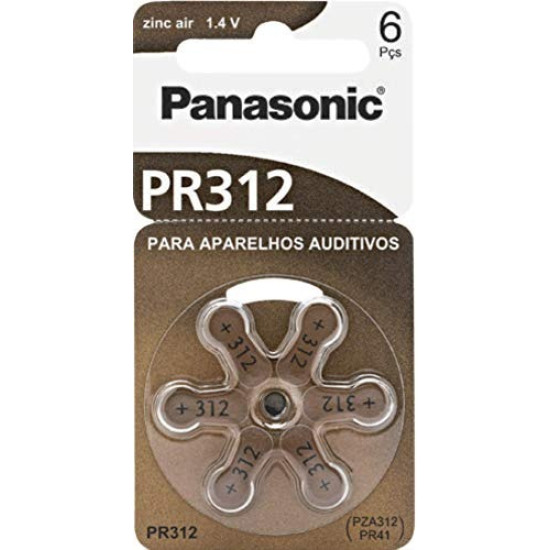 BATERIA AUDITIVA PANASONIC PR312H COM 6UNID