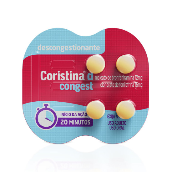 CORISTINA D CONGEST 12+15MG 4CAPSULAS