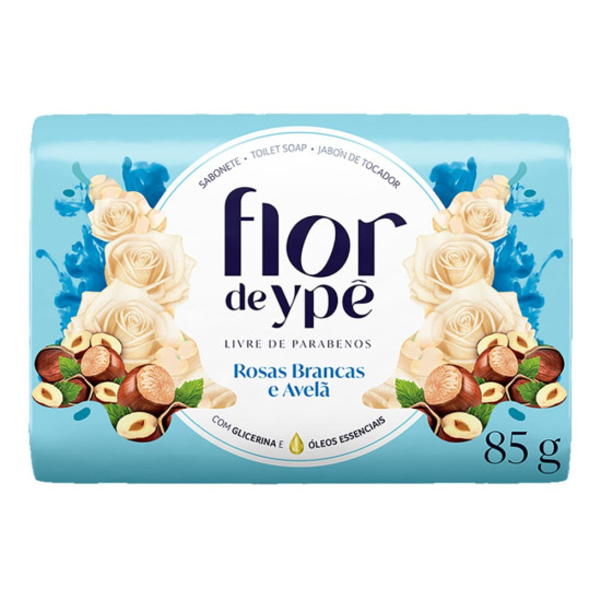 SABONETE FLOR DE YPE ROSAS BRANCAS E AVELA 85G