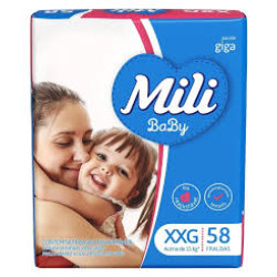 FRALDAS GERIATRICA MILI BABY GIGA TAM XXG COM 58 UNDD