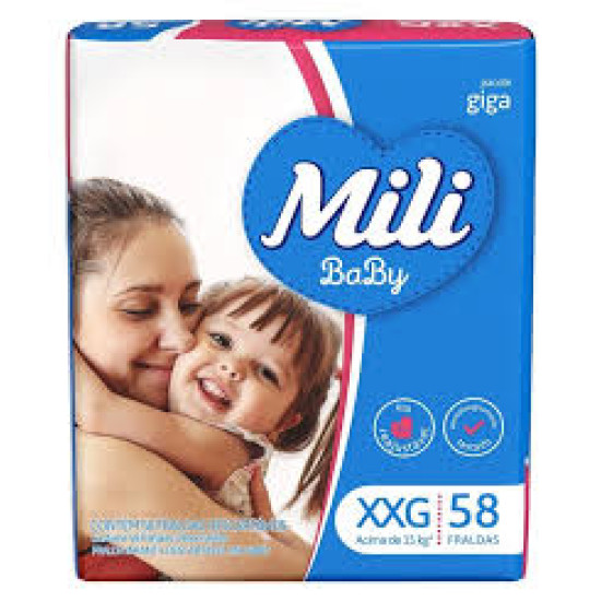 FRALDAS GERIATRICA MILI BABY GIGA TAM XXG COM 58 UNDD