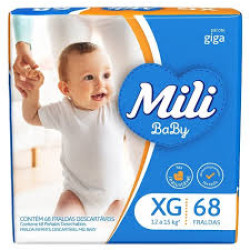FRALDAS GERIATRICA MILI BABY GIGA TAM XG COM 68 UNDD