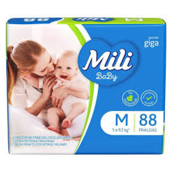 FRALDAS GERIATRICA MILI BABY GIGA TAM M COM 88 UNDD