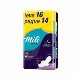 ABSORVENTE MILI NOTURNO SUAVE C/ABAS C/16 UNID
