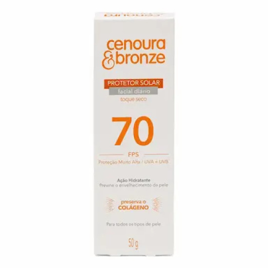 PROTETOR SOLAR FACIAL CENOURA E BRONZE FPS70 COM 50G