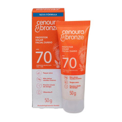 PROTETOR SOLAR FACIAL CENOURA E BRONZE TOQUE SECO FPS70 50G
