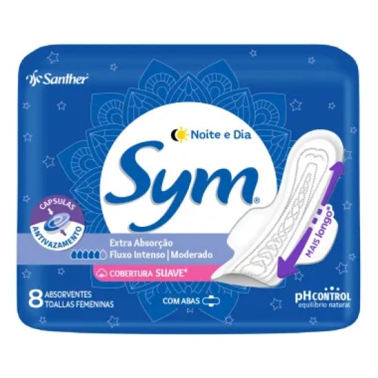 ABSORVENTE SYM NOITE E DIA C/ABAS 08 UNID