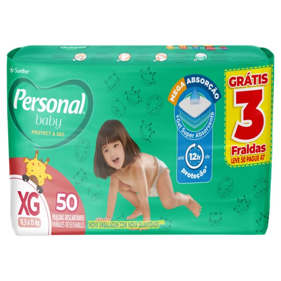 FRALDA PERSONAL BABY HIPER XG C/50 UND LV50 PG47