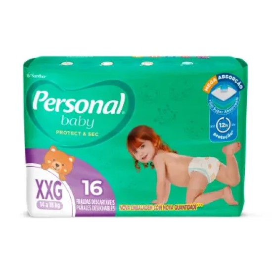 FRALDA PERSONAL PROTECT E SEC JUMBO XXG C/16 UND