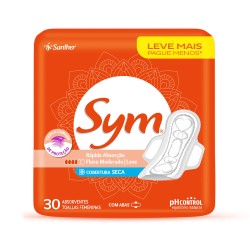 ABSORVENTE SYM COB SECA C/ABAS C/30 UND LV MAIS PG MENOS