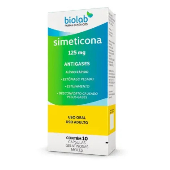 SIMETICONA 125MG COM 10 CAPSULAS BIOLAB