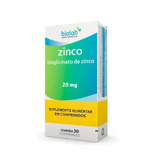 ZINCO 20MG COM 30 CAPSULAS BIOLAB