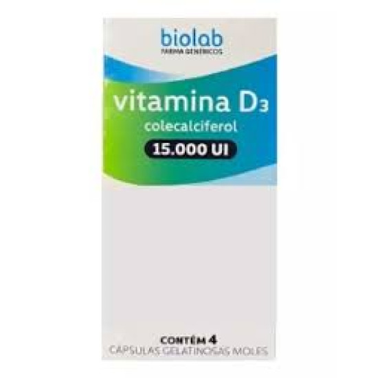 VITAMINA D3 15000UI COM 4 CAPSULAS