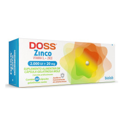 DOSS ZINCO 2000UI +20MG COM 60 CAPSULAS