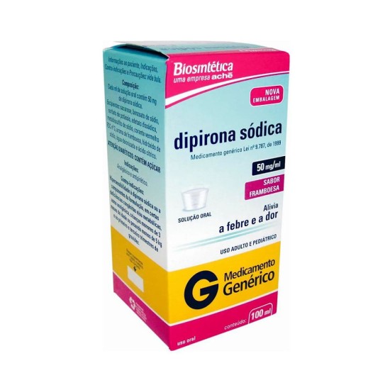 DIPIRONA SODICA 50MG SOL C/100 ML BIOSINTETICA