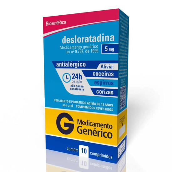 DESLORATADINA 5MG COM 10 CAPSULAS BIOSINTETICA