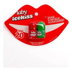 KIT PROT LABIAL LABY ICEKISS CEREJA/MENTA FPS20 3,5G CADA