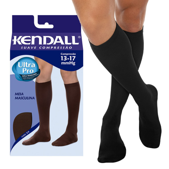 MEIA KENDALL SV COMP 3/4 MASC 15MMG PRETA TAM GDE