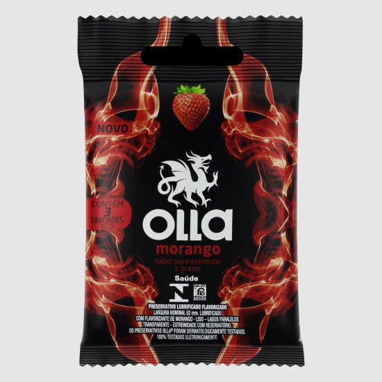 PRESERVATIVO OLLA MORANGO COM 3 UN