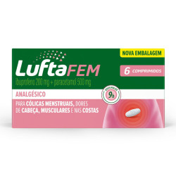 LUFTAFEM 200+500 MG COM 6 CAPSULAS