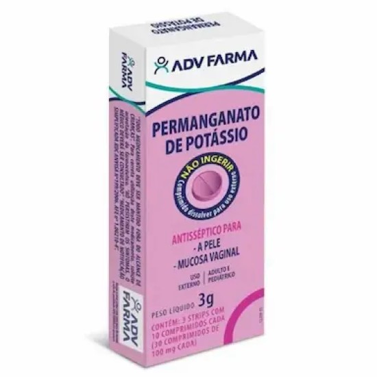 PERMANGANATO POTASSIO 100 MG C/30 COMPRIMIDOS ADV FARMA