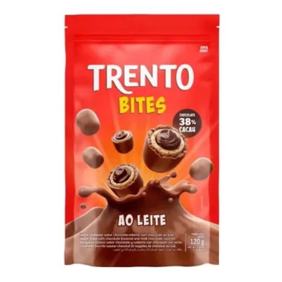 WAFER TRENTO BITES STAND UP AO LEITE 120G
