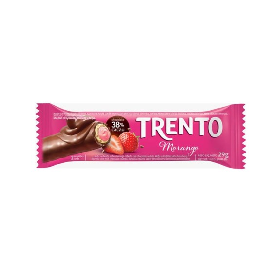 WAFER TRENTO TRADICIONAL CHOCOLATE C/MORANGO 29G
