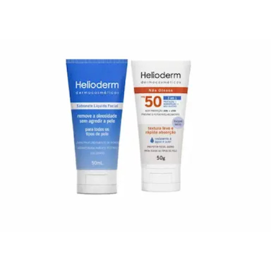 KIT HELIODERM FACIAL FPS50 50G+SABONETE LIQUIDO FACIAL 50ML