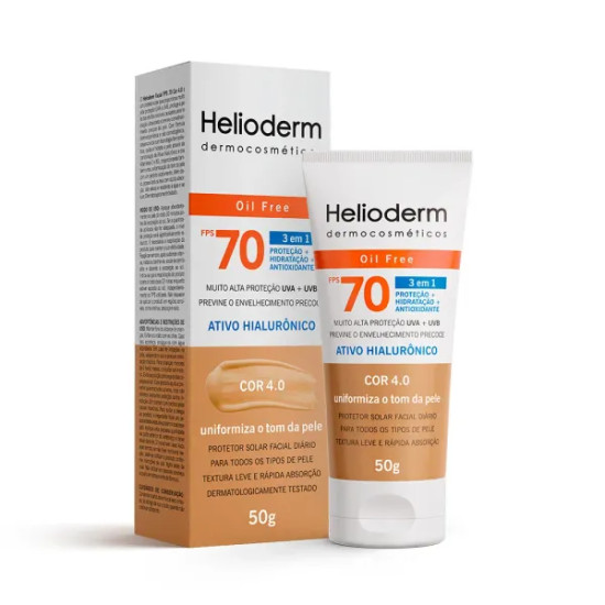 PROTETOR SOLAR HELIODERM FACIAL COR 4.0 FPS 70 COM 50G