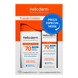 KIT HELIODERM PROTETOR SOLAR CORPORAL FPS 70 200ML + PROT FACIAL FPS 70 50G