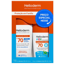 KIT HELIODERM PROTECAO EM FAMILIA FPS 70 200ML + KIDS 120G