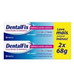 KIT DENTALFIX CREME S/SABOR 2UNID COM 68G CADA