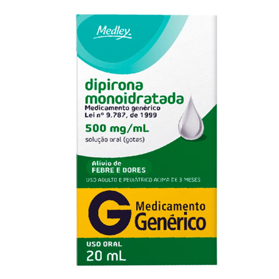 DIPIRONA SODICA 500MG GTS COM 20 ML MEDLEY