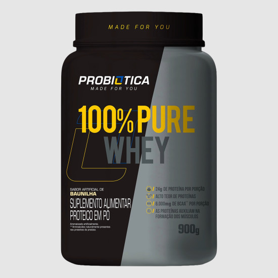 PURE WHEY 100% PROBIOTCA BAUNILHA 900G