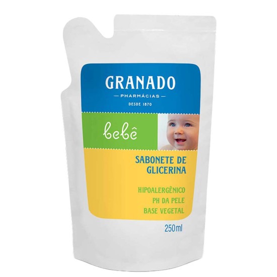 SABONETE LIQUIDO GRANADO GLICERINA BEBE TRADICIONAL REFIL C/250 ML