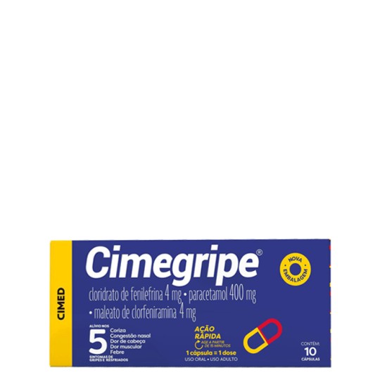 CIMEGRIPE 400+4+4MG C/10 CAPSULAS