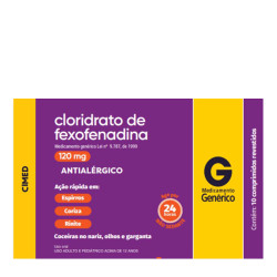 FEXOFENADINA 120MG COM 10 CAPSULAS CIMED